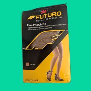 FUTURO Firm Pantyhose Size Large Nude 20-30 mm/Hg Varicose Veins Swelling Nylon